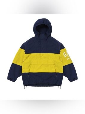 PALACE X GAP WINDBREAKER BLUE / YELLOW Men’s Size Large 1/4 Zip Pullover Jacket